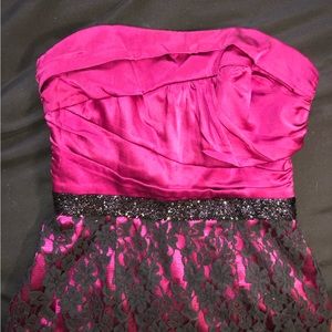 Pink strapless dress